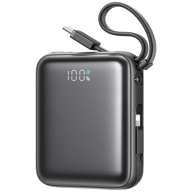 Chargeur de batterie externe JOYROOM JR-PBF27 10 000 mAh 22,5 W avec deux câbles intégrés - Noir